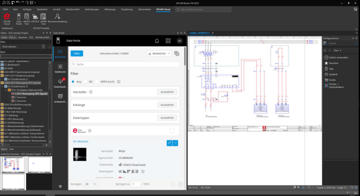 Le nouveau EPLAN Data Portal - intégré dans l'environnement cloud ePULSE d'EPLAN depuis juin. 